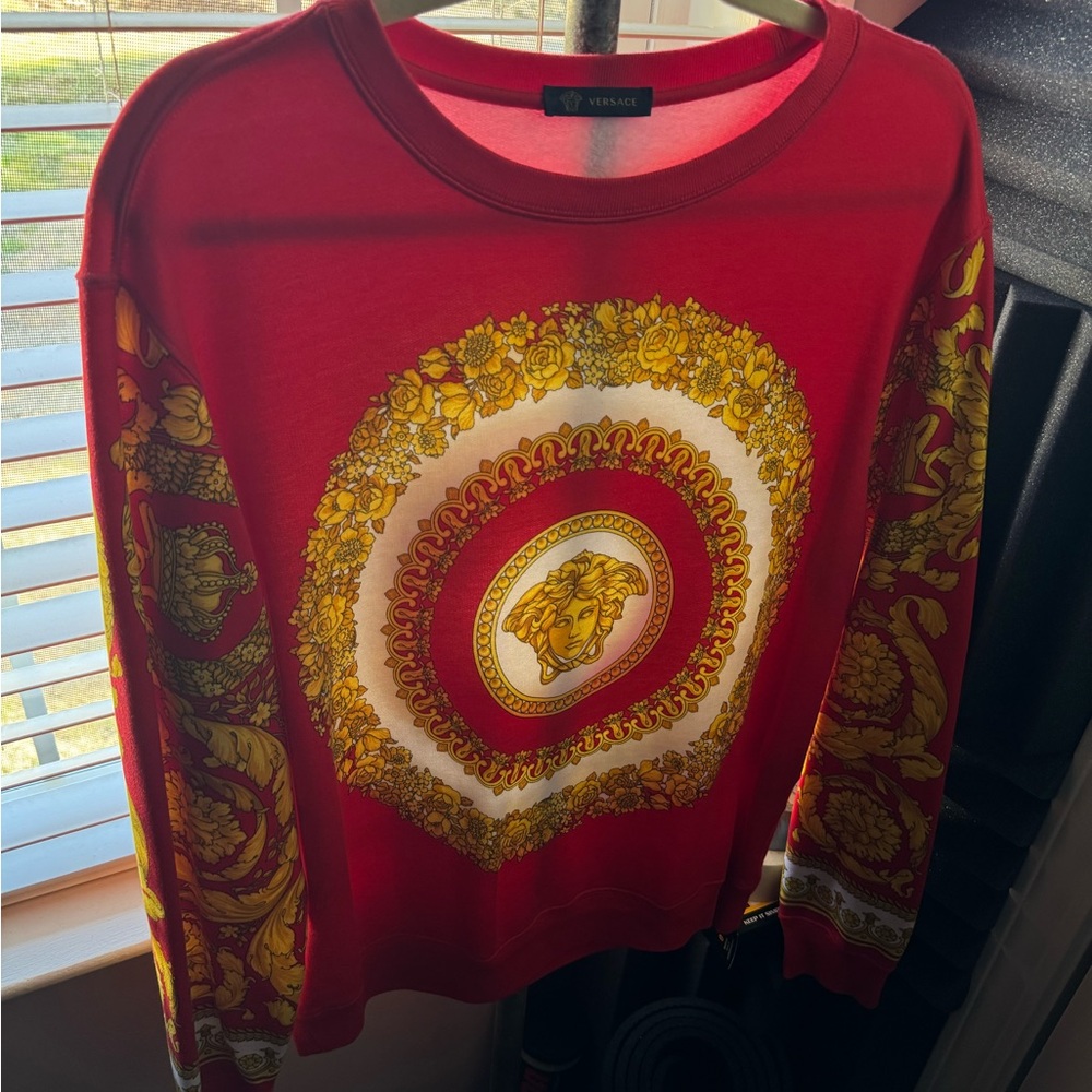 Versace Red and Gold Medusa Sweatshirt